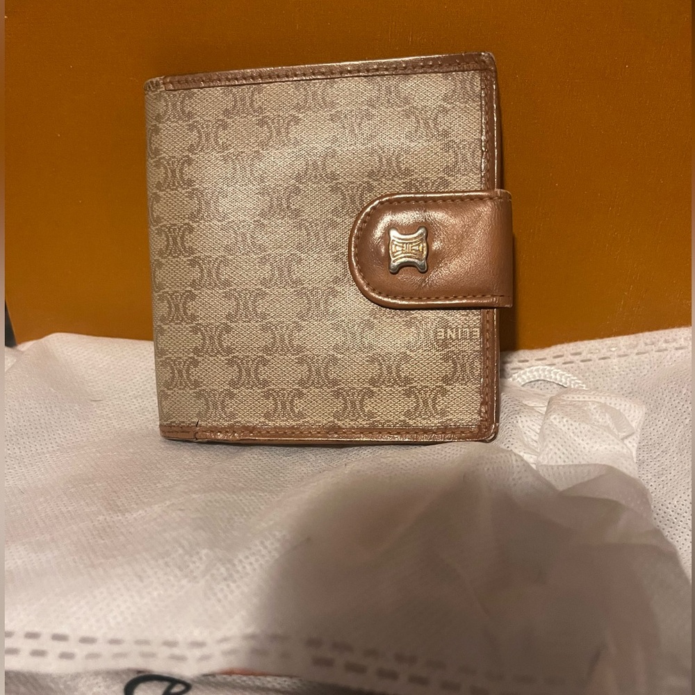 Celine Beige and Brown Monogram Wallet